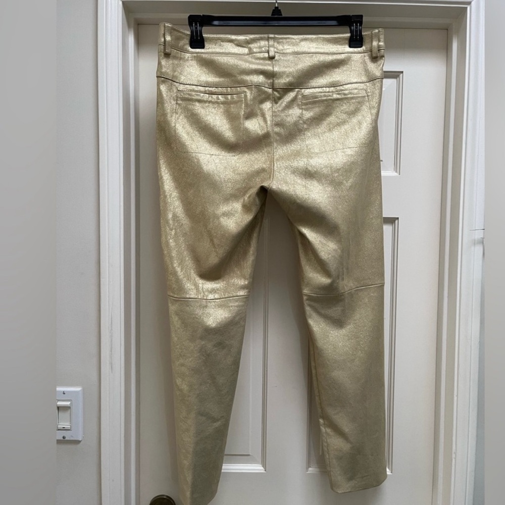 🌹HP Gorgeous Y2K Vintage Gold Style Escada Leather Jeans Festival Ready - Picture 2 of 7